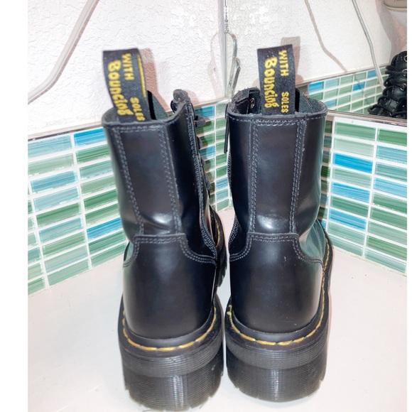 NWOT Dr. MARTENS Jadon Platform Combat Boots Black Polished smooth SZ: 7 (W) - Picture 4 of 15